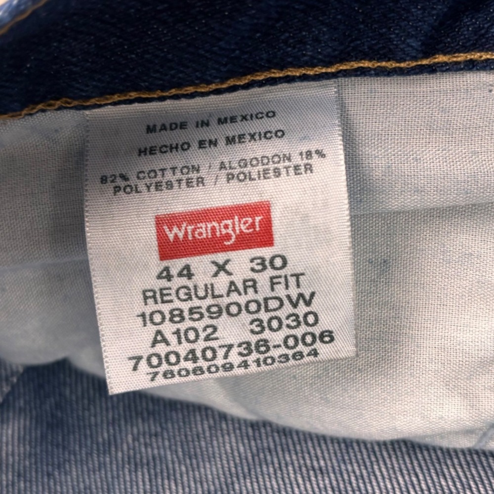 Wrangler Five Star Premium Stretch Regular Fit Mens Jeans 44x30 Dark Blue NWT - Picture 7 of 8